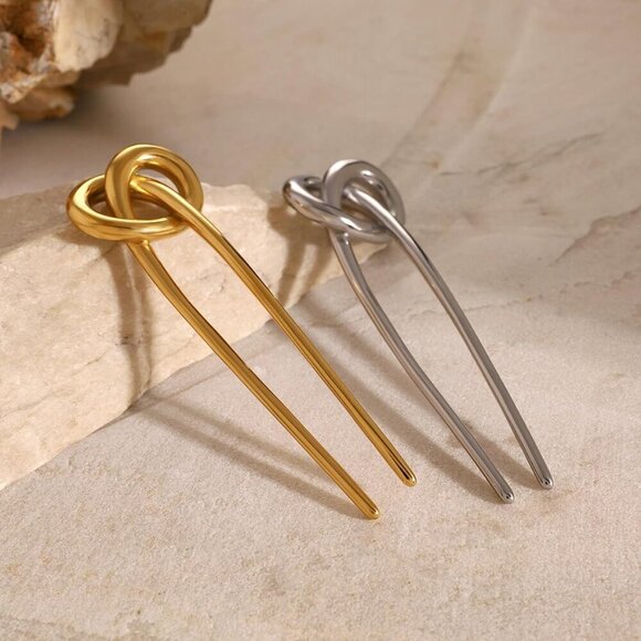 Vintage French Silver Hairpins Elegant Metal Hair Accessories for Updos